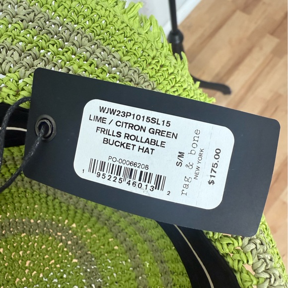 NWT rag & bone Frills Rollable Bucket Hat in Lime/Citron Green Size S/M - Picture 10 of 15
